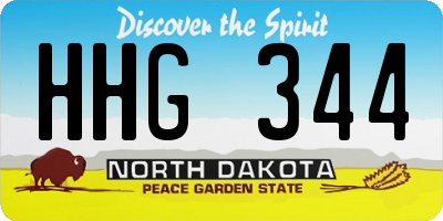 ND license plate HHG344