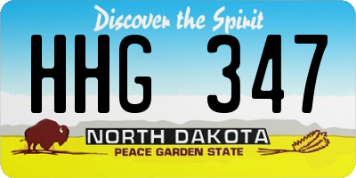 ND license plate HHG347
