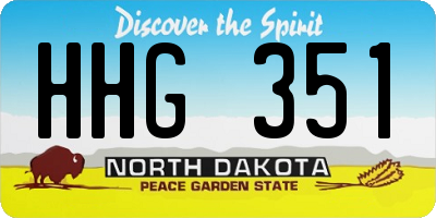 ND license plate HHG351