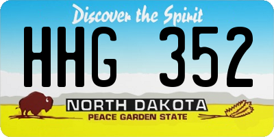 ND license plate HHG352