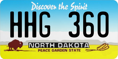 ND license plate HHG360