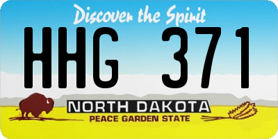 ND license plate HHG371