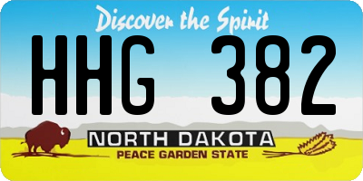 ND license plate HHG382
