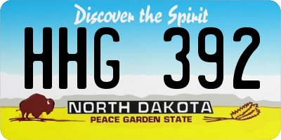 ND license plate HHG392
