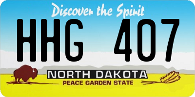 ND license plate HHG407