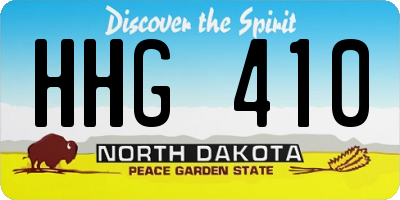 ND license plate HHG410
