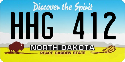 ND license plate HHG412