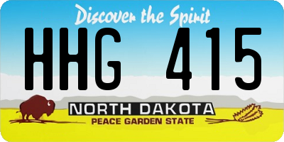 ND license plate HHG415