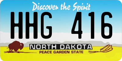 ND license plate HHG416