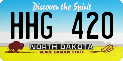 ND license plate HHG420