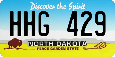 ND license plate HHG429