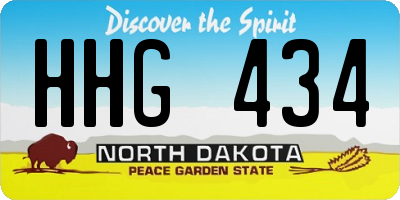 ND license plate HHG434