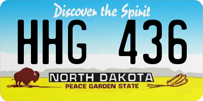 ND license plate HHG436
