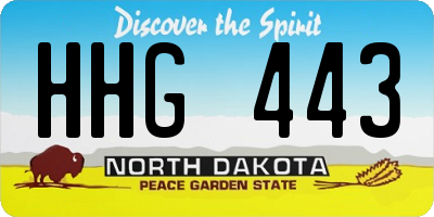 ND license plate HHG443
