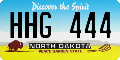 ND license plate HHG444