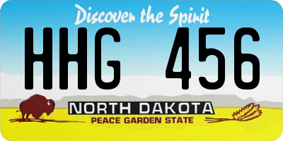 ND license plate HHG456