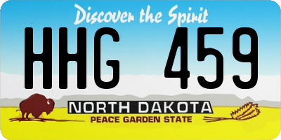 ND license plate HHG459