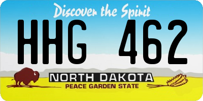 ND license plate HHG462