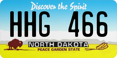 ND license plate HHG466