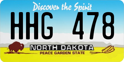ND license plate HHG478