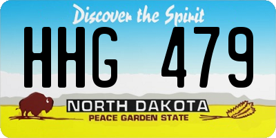 ND license plate HHG479