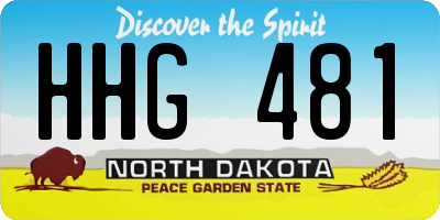 ND license plate HHG481