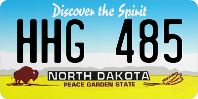 ND license plate HHG485