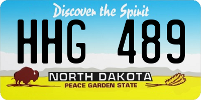 ND license plate HHG489