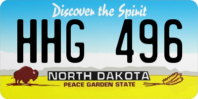 ND license plate HHG496