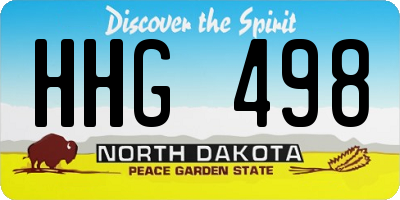 ND license plate HHG498
