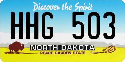ND license plate HHG503