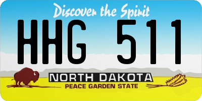 ND license plate HHG511