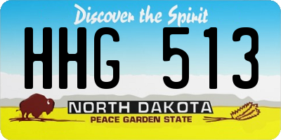 ND license plate HHG513