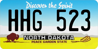 ND license plate HHG523