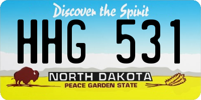 ND license plate HHG531