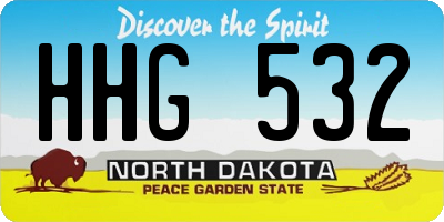 ND license plate HHG532