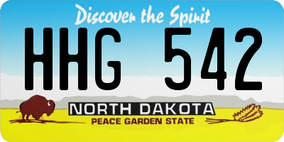ND license plate HHG542
