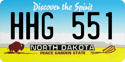 ND license plate HHG551