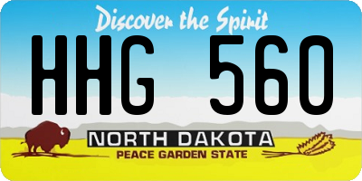 ND license plate HHG560