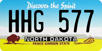 ND license plate HHG577