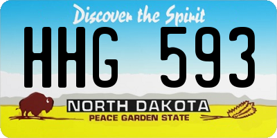 ND license plate HHG593