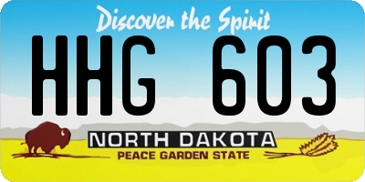 ND license plate HHG603