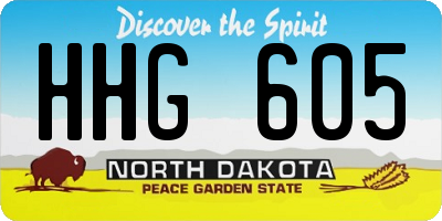 ND license plate HHG605