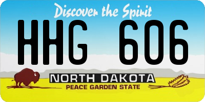 ND license plate HHG606