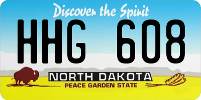 ND license plate HHG608