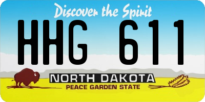 ND license plate HHG611