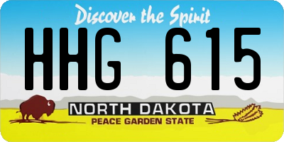 ND license plate HHG615