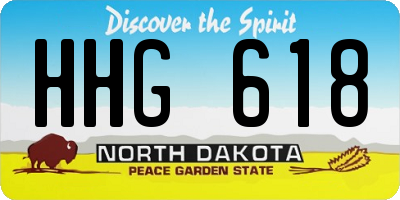 ND license plate HHG618
