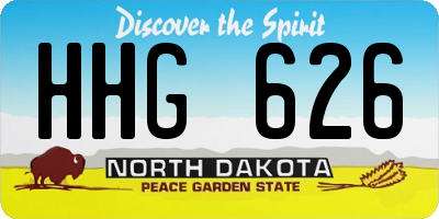 ND license plate HHG626