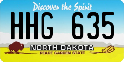 ND license plate HHG635